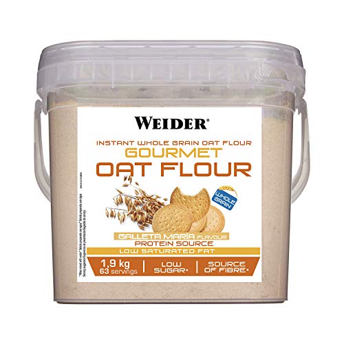 Weider Oat Gourmet. Harina de Avena Integral. Fuente de proteína con bajo contenido en azúcares. Sabor Galleta María (1,9 kg)