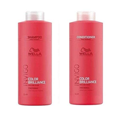 Wella INVIGO Color Brilliance Color Protection Fine/Normal Shampoo 1000ml and Vibrant Color Conditioner 1000ml