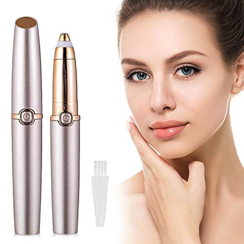 Wesho Depiladora Facial Mujer-USB recargable moldeador de cejas, depiladora de cejas y depilador multifuncional sin dolor para mujeres, lavable cejas (oro rosa)