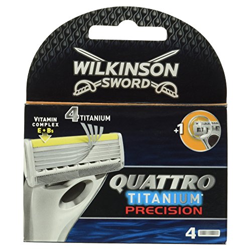 Wilkinson Quattro Titanium Precision - Cuchillas de afeitar (4 unidades)