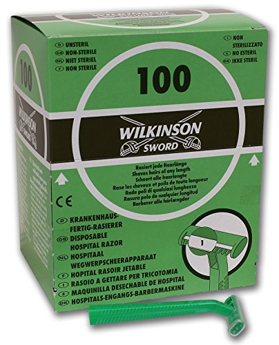 Wilkinson Sword Hospital - Caja Dispensadora de 100 Cuchillas de Afeitar Desechables, Apta para Uso Pre-Operatorio