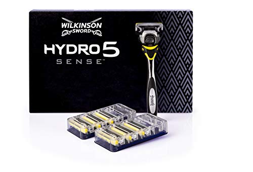 Wilkinson Sword Pack Ffp ECO box Hydro 5 Sense - Kit de maquinilla de afeitar de 5 hojas para hombre + 7 recambios de cuchillas, afeitado manual masculino