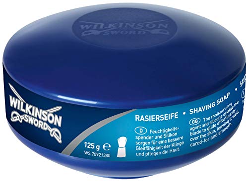 Wilkinson Sword Shaving Soap - Jabonera Clásica con Jabón de Afeitar, Afeitado Vintage, 125 Gr