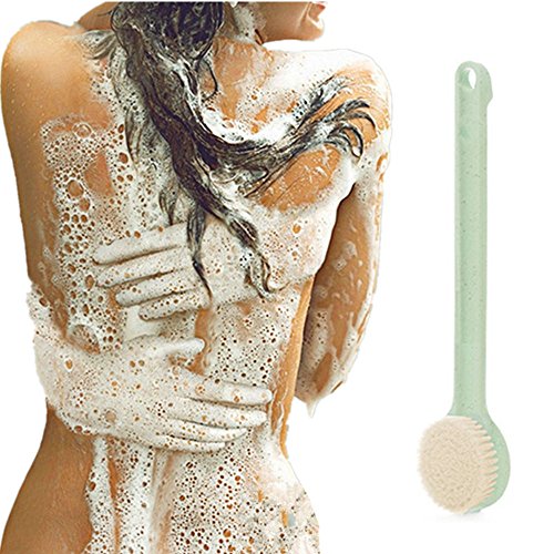 Wiltson Cuerpo baño Cepillo de cerdas de jabalí Exfoliante Cuerpo masajeador con Mango de Madera para seco Cepillado y Cepillo de Ducha Regalo