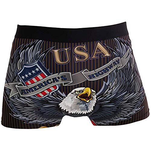 Winne Bag Calzoncillos bóxer de águila Calva con Bandera Estadounidense de EE. UU. XL
