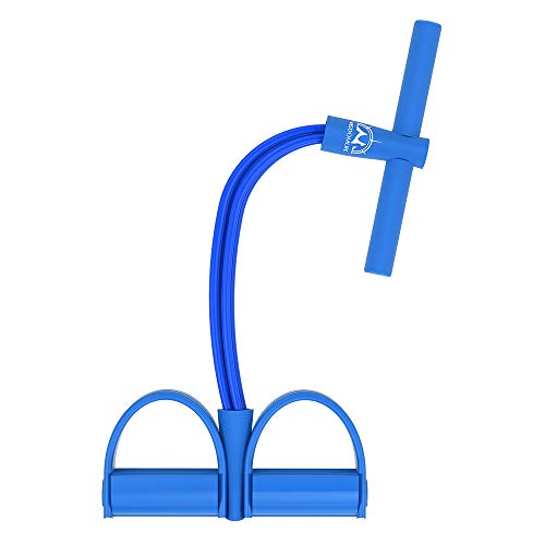 WISDOMLIFE Cuerda para ejercitar piernas, 4 Tubos, multifunción, para Yoga, Fitness, Pedal, dominadas, Culturismo, etc. Bandas de Ejercicio de Resistencia para Gimnasio en casa (Azul)