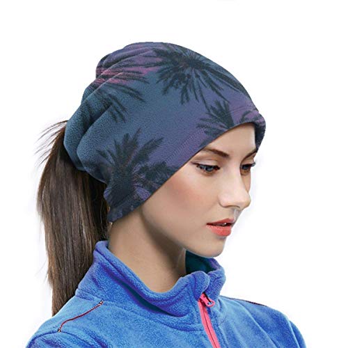 WlQshop Calentadores de Cuello Palm Tree And Sky Neck Gaiter Mascarilla Bufandas Headband For Men Women Sun UV Wind Dust Protection Skiing Riding Running