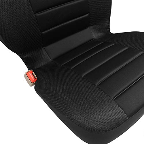 WOLTU 5X Fundas de Asiento para Coche Universal Delantero y Traseros Cubierta para Asiento Automóvil sin Bolsa de Aire 100% Poliéster Negro AS7555-5