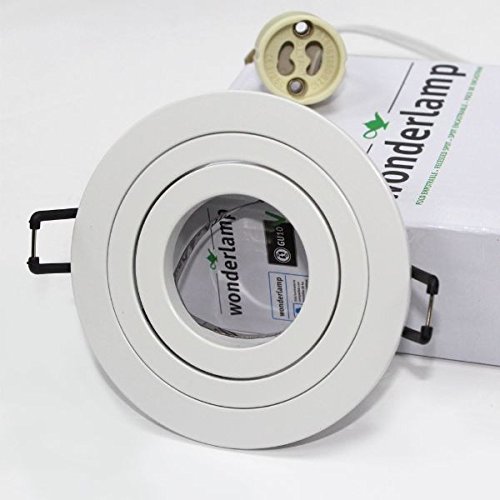 Wonderlamp Classic W-E000109 Pack de Focos Empotrables Redondos con Portalámparas GU10, Blanco, 9.3 x 2.5 cm, 10 Unidades