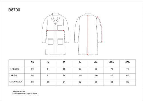 Work Team Bata Unisex con Cierre de Corchetes Ocultos, un Bolso de Pecho y Dos Laterales. Hombre Verde Pistacho XL