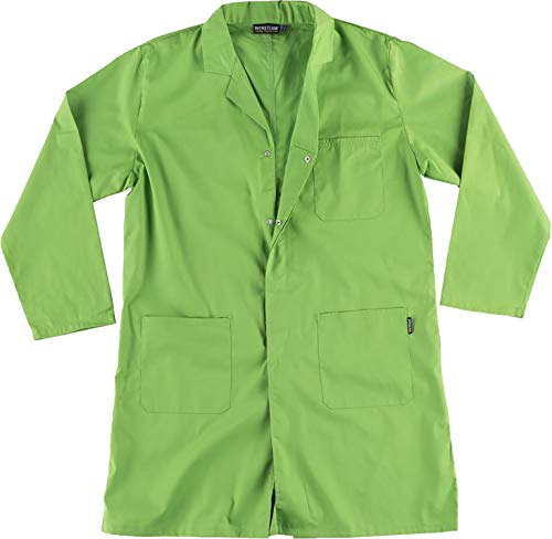 Work Team Bata Unisex con Cierre de Corchetes Ocultos, un Bolso de Pecho y Dos Laterales. Hombre Verde Pistacho XL