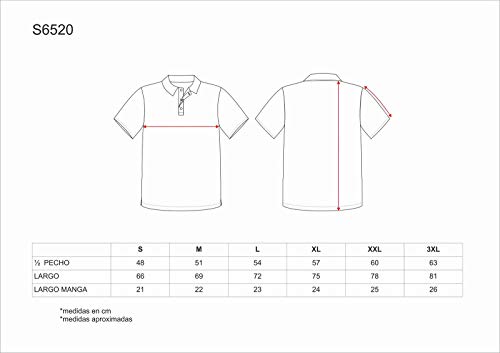 Work Team Polo Técnico de Manga Corta, Combinado con Colores Flúor. Hombre Rosa Fucsia XXX-Large Regular