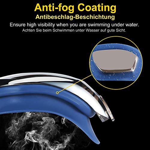 WOTEK Gafas de Natacion,Anti-vaho HD y Anti-UV Sin Fugas Gafas Natacion,Set con Puente Nasal Desmontable,Gafas Buceo de Protección para Mujeres, Apto para Todo Tipo de Deportes Acuáticos