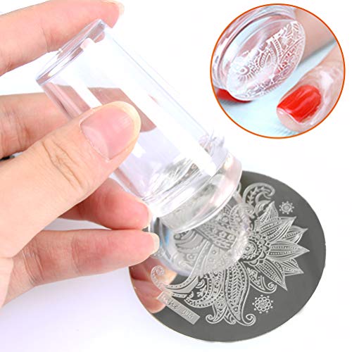 WOWOSS 16 Piezas Set de Estampación Arte de Uñas 13Pcs Placas Estampacion Uñas 2 Sello Estampador Uñas + Raspador de Manicura