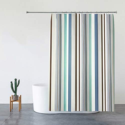 WSJTT Ducha Colorido De Las Rayas Azules De Estilo Mediterráneo Tela Cortinas Liner Hotel Calidad, Lavable A Máquina, A Prueba De Agua For El Baño Largo Y Ancho (Size : 150 * 200CM)