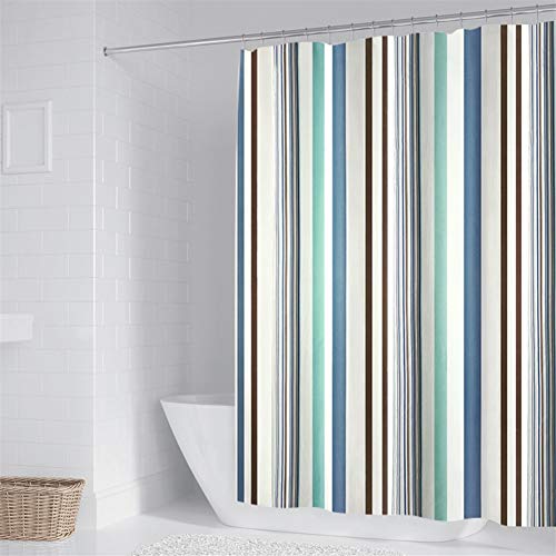 WSJTT Ducha Colorido De Las Rayas Azules De Estilo Mediterráneo Tela Cortinas Liner Hotel Calidad, Lavable A Máquina, A Prueba De Agua For El Baño Largo Y Ancho (Size : 150 * 200CM)