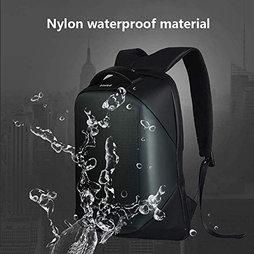 WSMLA Actualizar LED Inteligente Mochila, innovadora Pantalla de la Propaganda Personalizada dinámico Mochila adecuados WiFi Android iOS App de cumpleaños Creativo del Regalo DIY Mochila, Negro