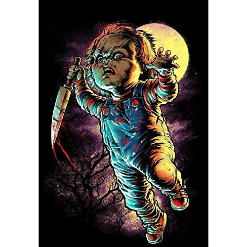 wtnhz Regalo Completo de decoración del hogar de Personajes de películas de Terror Sin Marco