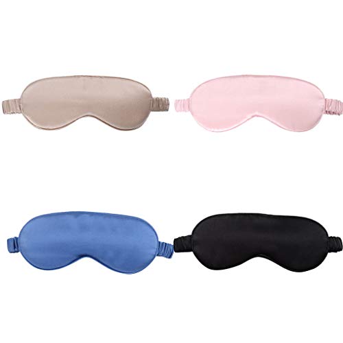 wufeng Máscara de Ojo del sueño del Recorrido el Dormir la Siesta Correa elástica con los Ojos vendados Dormir con los Ojos vendados Correa Unisex de Seda del sueño Visera Noche