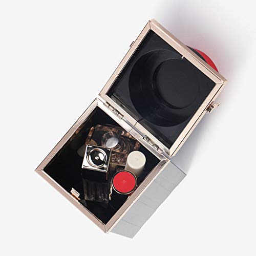 WWJJLL Barra de Labios Bolso, Cadena Personalizada del lápiz Labial Bolsa Mini Caja de Almacenamiento portátil de Viaje Bolsa de Regalo para la Madre de la Muchacha,Negro