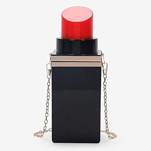 WWJJLL Barra de Labios Bolso, Cadena Personalizada del lápiz Labial Bolsa Mini Caja de Almacenamiento portátil de Viaje Bolsa de Regalo para la Madre de la Muchacha,Negro