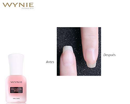 WYNIE Esmalte de Uñas con Calcio Base Fortalecedora y Tratamiento Endurecedor de Uñas - 12 ml