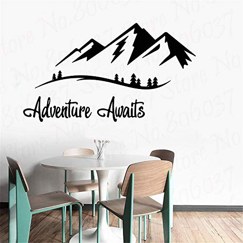 wZUN Aventura Esperando Pared calcomanía Vinilo montaña Viaje Pared Arte Pegatina Sala de Estar Dormitorio decoración nórdica 85X49cm