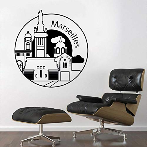 wZUN Francés Redondo Ciudad Paisaje Pared Arte Mapa Geo hogar habitación decoración móvil 57x61cm