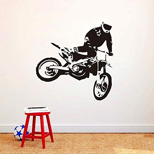 wZUN Motocross Pared calcomanía Vinilo Pegatina Dormitorio Sala de Juegos decoración del hogar Mural Creativo 57X58cm