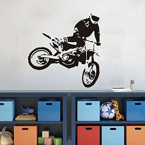 wZUN Motocross Pared calcomanía Vinilo Pegatina Dormitorio Sala de Juegos decoración del hogar Mural Creativo 57X58cm