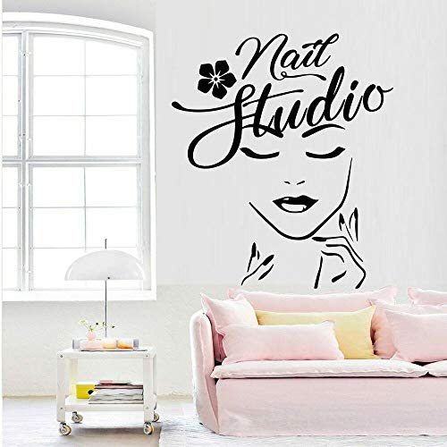 wZUN Salón de Belleza Pegatinas Decorativas de Pared para Tienda de uñas Pegatinas de Pared diseño de uñas de Belleza Vinilo decoración de salón de uñas 50X44cm
