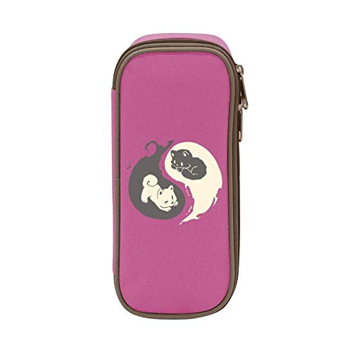 XCNGG Bolsa de papelería estuche estuche para lápices Kit and Pup Pen Bag Large Capacity Student Stationery Bag Pencil Case Dual Zippers