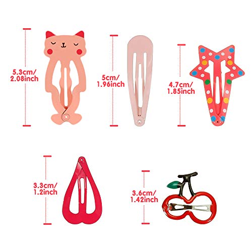 XCOZU 36 Clips de Pelo, Horquillas para el Pelo Niña, Multicolor Pinza de Pelo Clips de Metal Clips para el Pelo Accesorios para Niñas Infantiles