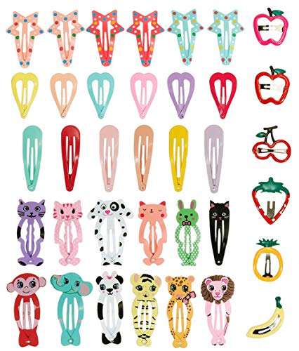 XCOZU 36 Clips de Pelo, Horquillas para el Pelo Niña, Multicolor Pinza de Pelo Clips de Metal Clips para el Pelo Accesorios para Niñas Infantiles