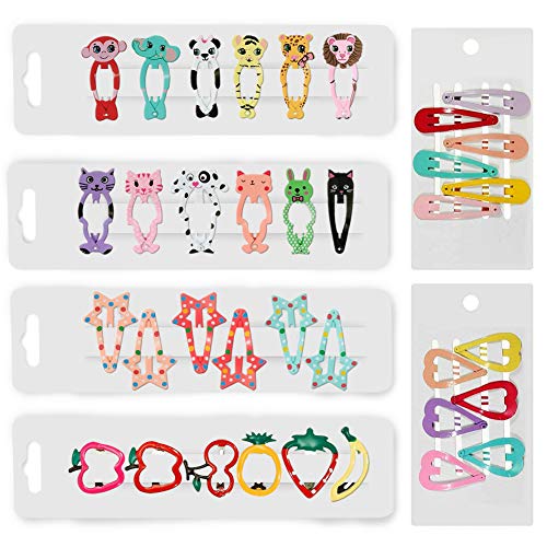 XCOZU 36 Clips de Pelo, Horquillas para el Pelo Niña, Multicolor Pinza de Pelo Clips de Metal Clips para el Pelo Accesorios para Niñas Infantiles