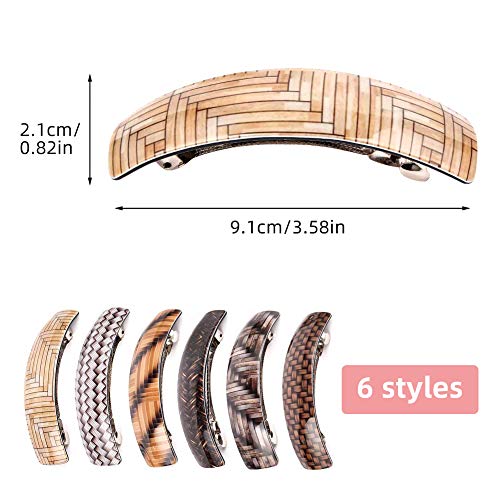 XCOZU Pasadores para el pelo, 6 Unidades Estilo Retro Pasadores de pelo para Cabello Fino y Cabello Grueso, Horquillas Automáticas Grandes Pasadores para el pelo Mujer Niña