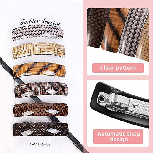 XCOZU Pasadores para el pelo, 6 Unidades Estilo Retro Pasadores de pelo para Cabello Fino y Cabello Grueso, Horquillas Automáticas Grandes Pasadores para el pelo Mujer Niña