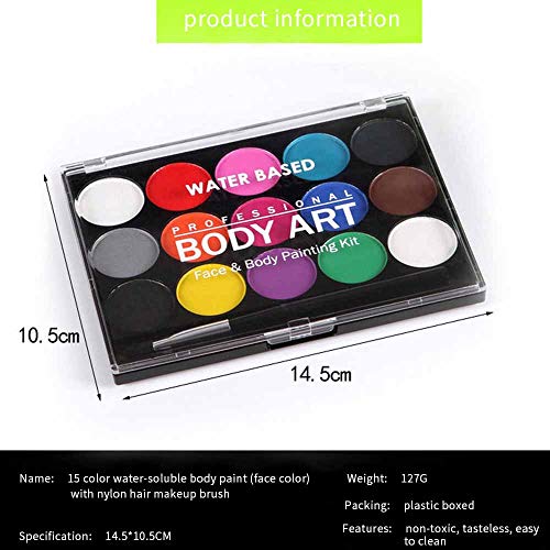 Xinfang 12/15 Color Conjunto De Pintura De Cara Profesional, Conjunto De Maquillaje De Halloween Efectos Especiales Maquillaje Etapa Cicatrices De Heridas Falsas Fáciles De Untar Y Quitar(Multicolor)