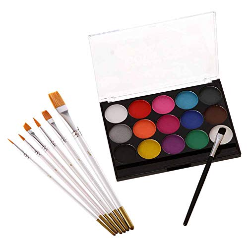 Xinfang 12/15 Color Conjunto De Pintura De Cara Profesional, Conjunto De Maquillaje De Halloween Efectos Especiales Maquillaje Etapa Cicatrices De Heridas Falsas Fáciles De Untar Y Quitar(Multicolor)