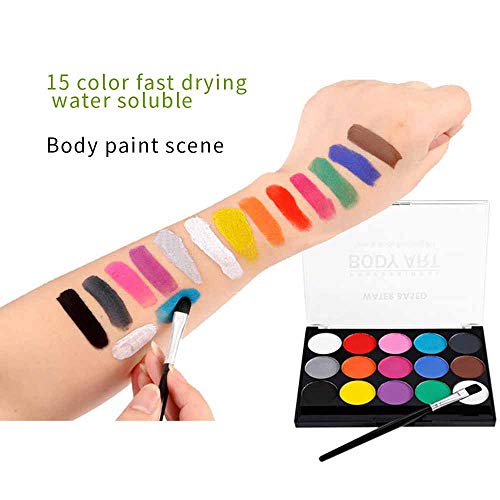 Xinfang 12/15 Color Conjunto De Pintura De Cara Profesional, Conjunto De Maquillaje De Halloween Efectos Especiales Maquillaje Etapa Cicatrices De Heridas Falsas Fáciles De Untar Y Quitar(Multicolor)