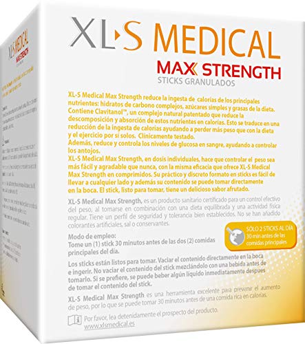 XL-S Medical Max Strength - Bloqueador de la absorción de Carbohidratos, Azúcares y Grasas - Tratamiento para Adelgazar - Reduce la ingesta de Calorías y Antojos - Pack 2 Meses de Tratamiento