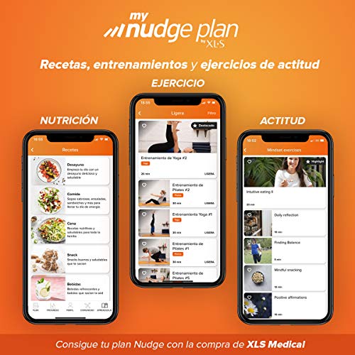 XLS Medical Captagrasas,Incluye tu plan personalizado Nudge Gratis 12 semanas para perder peso,Pierde 3 veces más peso que sólo haciendo Dieta,Capta 28% de la Grasa Ingerida,90 Stick,Tratamiento 1 mes