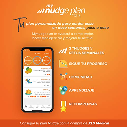 XLS Medical Captagrasas,Incluye tu plan personalizado Nudge Gratis 12 semanas para perder peso,Pierde 3 veces más peso que sólo haciendo Dieta,Capta 28% de la Grasa Ingerida,90 Stick,Tratamiento 1 mes
