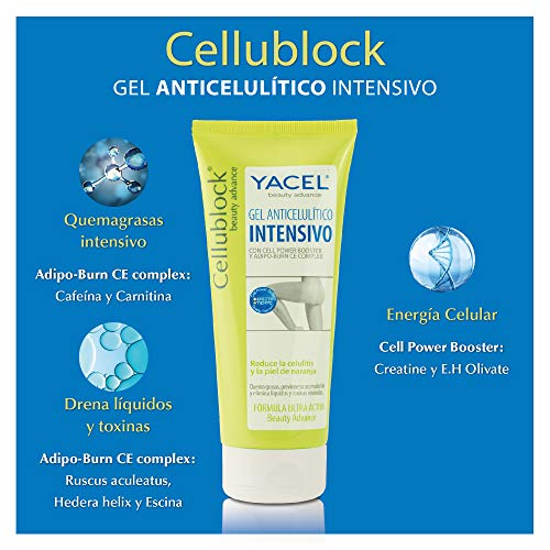 Yacel CELLUBLOCK. Anticelulítico Intensivo. Quemagrasa y Reduce líquidos. 200ml