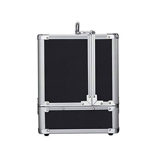 Yaheetech Estuche de Maquillaje Maletín de Cósmetico Aluminio Organizador Negro 36,5 x 22 x 27 cm