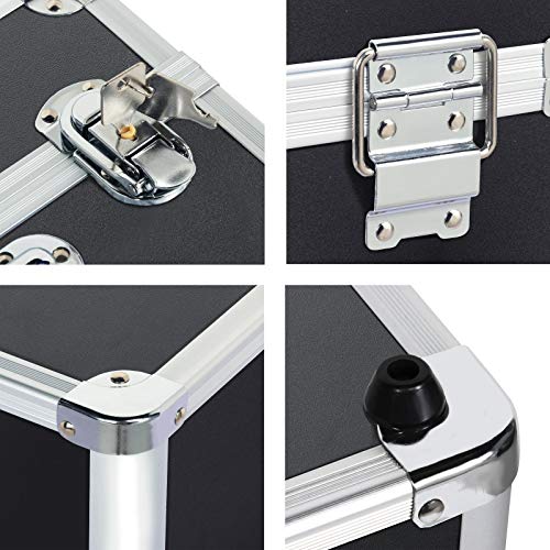 Yaheetech Estuche de Maquillaje Maletín de Cósmetico Aluminio Organizador Negro 36,5 x 22 x 27 cm