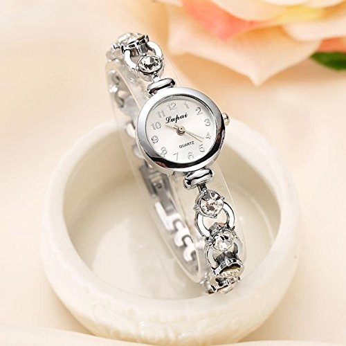 Yesmile Relojes❤️ Moda Mujeres Relojes Pulsera Reloj Regalo (Plata)