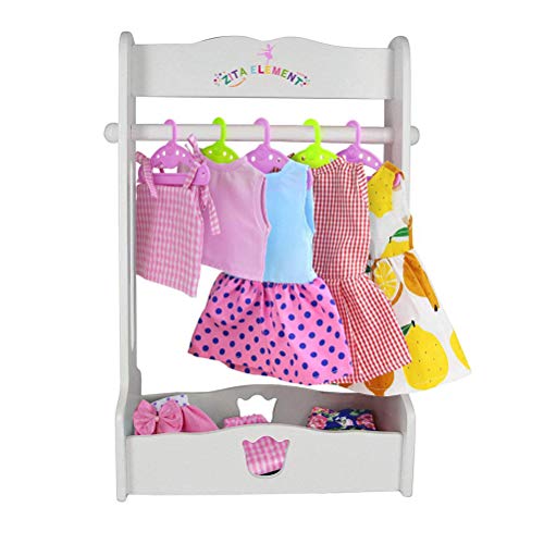 Yesoa 30 Unidades de Perchas de plástico para muñecas, Perchas de Ropa para muñecas de 16 a 18 Pulgadas, Accesorios para muñecas (3 Colores)