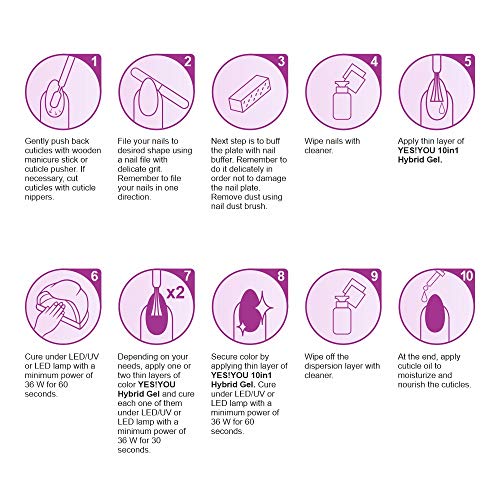 YES!YOU - Gel 10 en 1 híbrido, rosa claro, 15 g