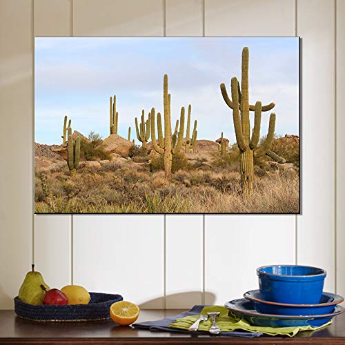 YHZSML Nordic Wind Cactus decoración del hogar Lienzo HD impresión Pintura al óleo Alquiler apartamento decoración Pintura 40 * 60 cm